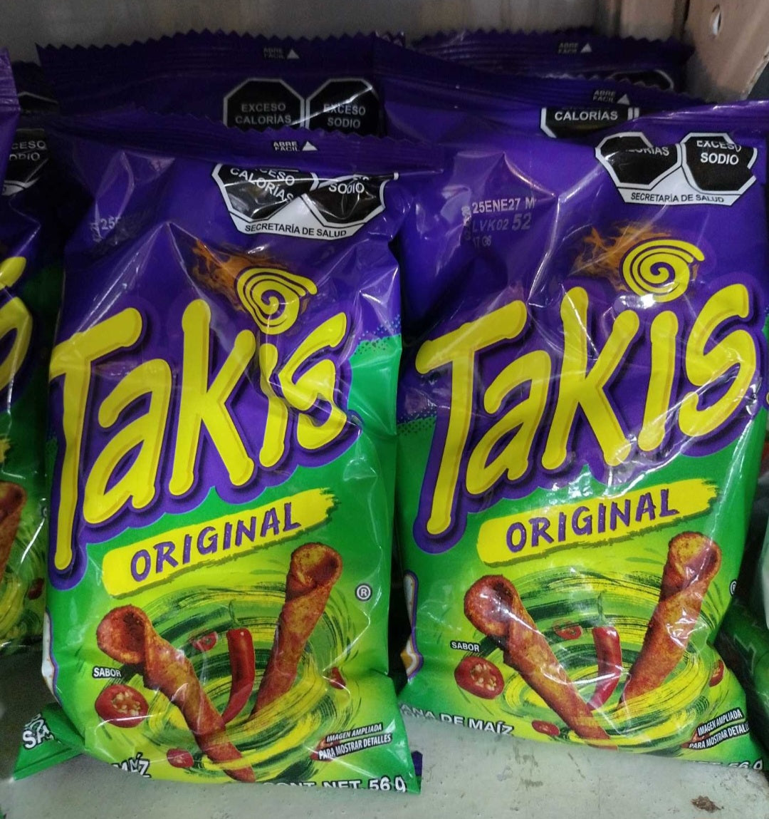 5X TAKIS ORIGINAL CHIPS DE MEXICO / MEXICAN CHIPS - 5 BOLSAS DE 56g c/u - FREE SHIPPING