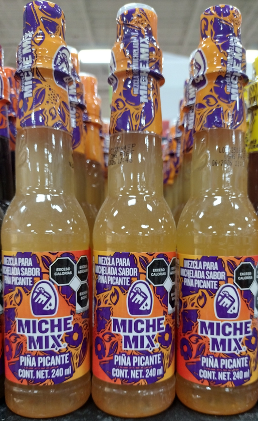 3X MICHE MIX SPICY PINEAPPLE  / PINA PICANTE - 3 BOTTLES OF 240ml EACH - FREE SHIPPING