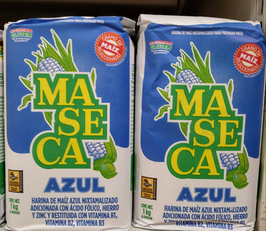 4X MASECA AZUL HARINA DE MAIZ / BLUE CORN FLOUR - 4 BAGS OF 1 KILO (35.3 oz ) EACH - FREE SHIPPING