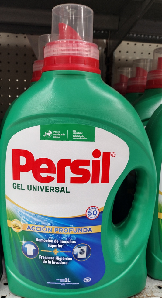 PERSIL GEL LIQUID DETERGENT / DETERGENTE LIQUIDO ACCION PROFUNDA - 1 BIG 3 LITER (101 ounces) BOTTLE - FREE SHIPPING
