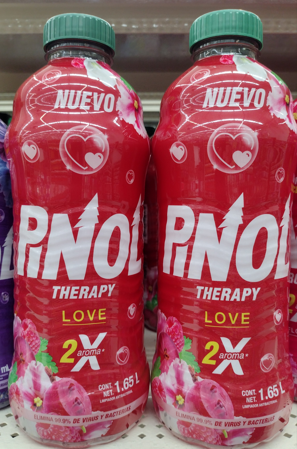 PINOL AROMAS THERAPY LOVE LIMPIADOR - LOVE HOUSEHOLD CLEANER - 2 BOTTLES OF 1.65 LITERS (56 ounces) EACH - FREE SHIPPING