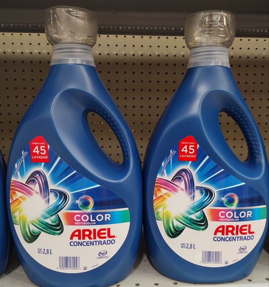 ARIEL DETERGENTE LIQUIDO REVITACOLOR / COLOR REVITALIZING LIQUID DETERGENT- 2 FRASCOS DE 2.8 LITROS C/U - ENVIO GRATIS