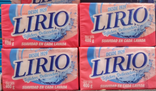 4X LIRIO JABON PARA LAVANDERIA TEJIDOS DELICADOS / LAUNDRY SOAP BARS " GENTLE FABRIC "- 4 BARS OF 400g EACH - FREE SHIPPING