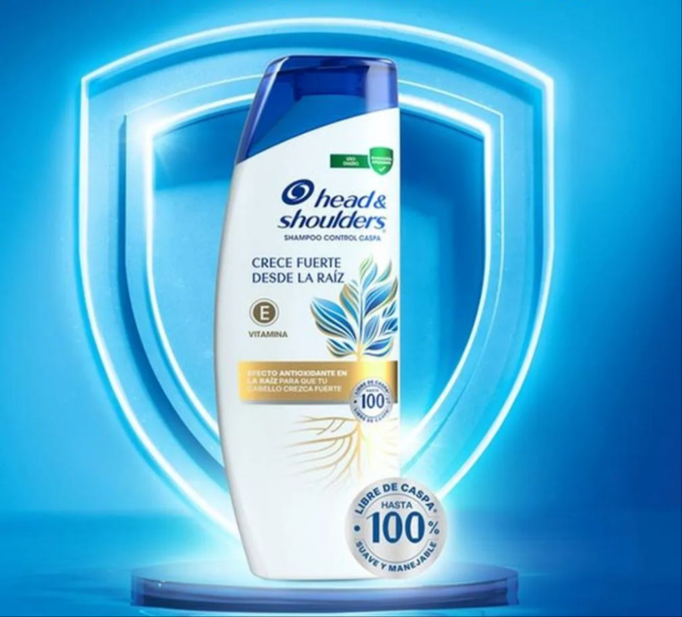 HEAD AND SHOULDERS CRECE FUERTE SHAMPOO  / STRONG GROWTH SHAMPOO - 3 FRASCOS DE 180ml C/U - ENVIO GRATIS