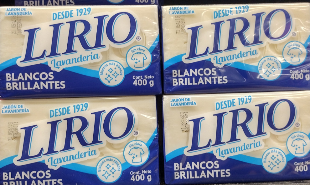 4X LIRIO JABON PARA LAVANDERIA BLANCOS BRILLANTES / LAUNDRY SOAP BARS "BRIGHT WHITES"- 4 BARS OF 400g EACH - FREE SHIPPING