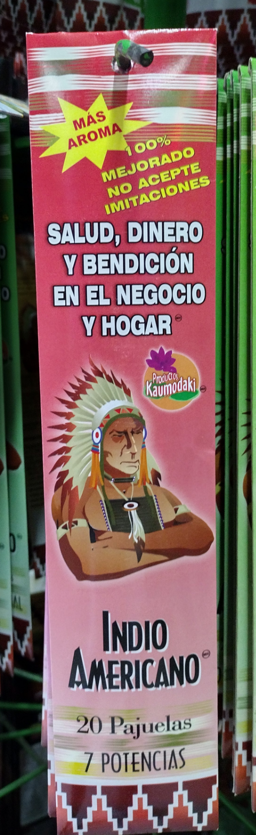 3X INDIO AMERICANO INCIENSO 7 POTENCIAS  - 3 CAJAS DE 20 PAJUELAS C/U - ENVIO GRATIS