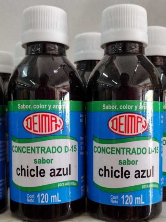 DEIMAN CHICLE AZUL  SABORIZANTE CONCENTRADO / BUBBLE GUM FLAVOR CONCENTRATE 2 BOTTLES OF 120ml EACH - FREE SHIPPING