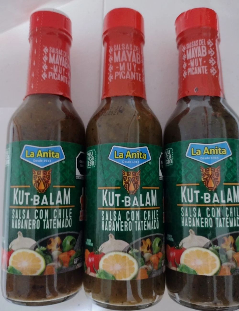 LA ANITA HABANERO SALSA TATEMADO MEXICANO / HABANERO GRILLED TOMATOED MEXICAN SALSA - 3 BOTTLES OF 150ml EACH - FREE SHIPPING