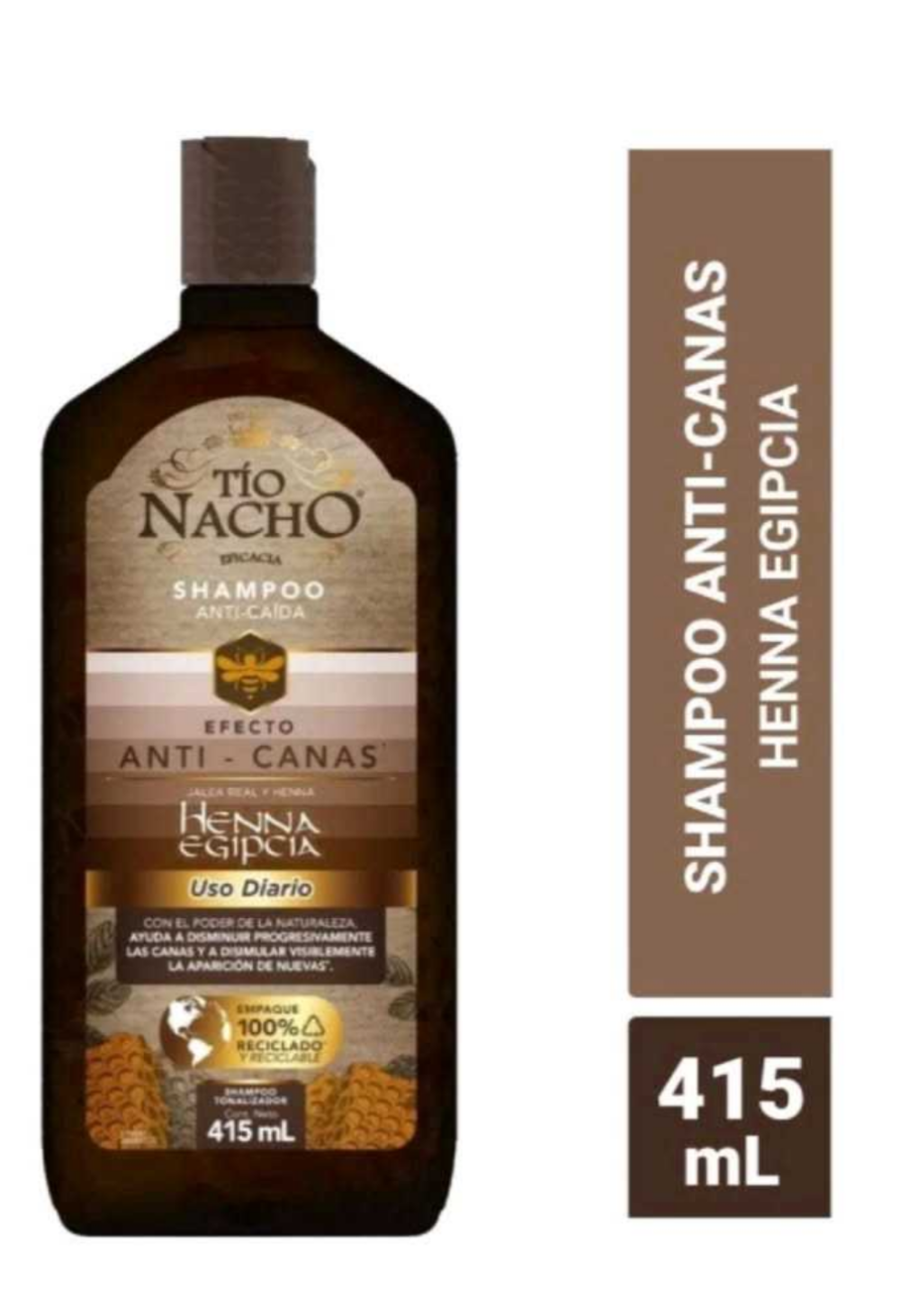 Tio Nacho Shampoo Anti Canas Original Mexicano - 2 Bottles of 415ml Each - Free Shipping