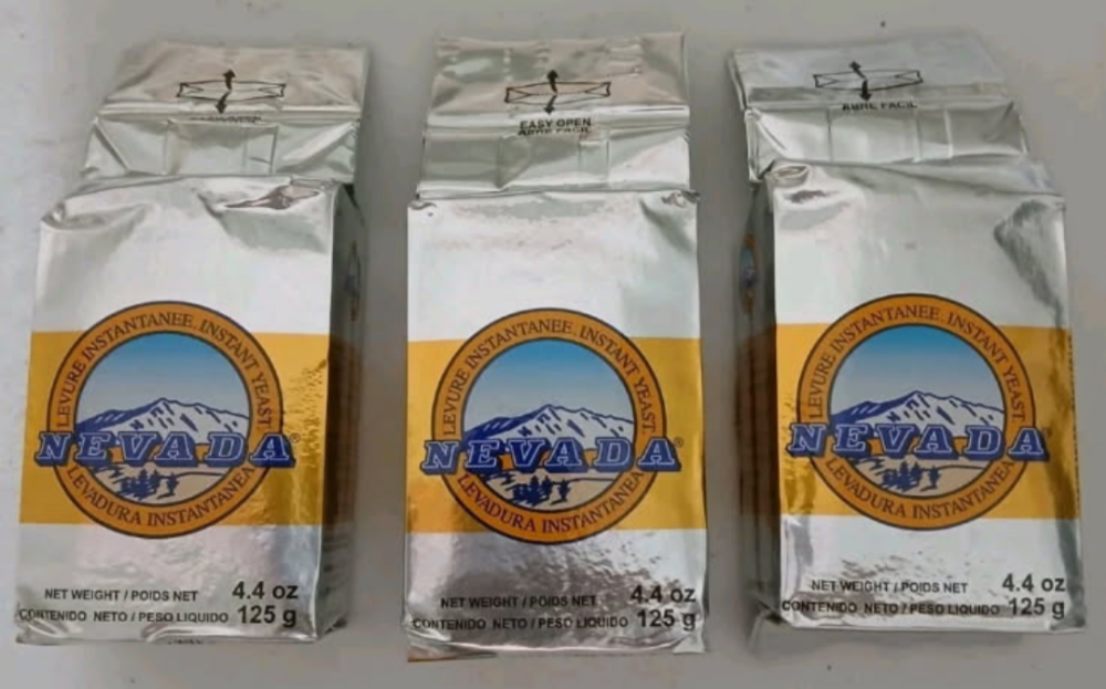 3X NEVADA LEVADURA / INSTANT YEAST - 3 PACKS OF 125g EACH - FREE SHIPPING