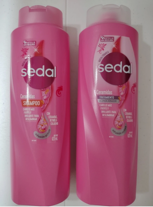 SEDAL CERAMIDES ( CERAMIDAS ) SHAMPOO y ACONDICIONADOR - UN FRASCO GRANDE DE 620ml CADA UNO - ENVIO GRATIS