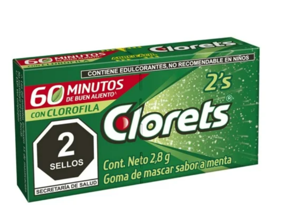 Clorets Mint Flavored Gum - 4 Boxes Of 60 Packets Each - Free Shipping