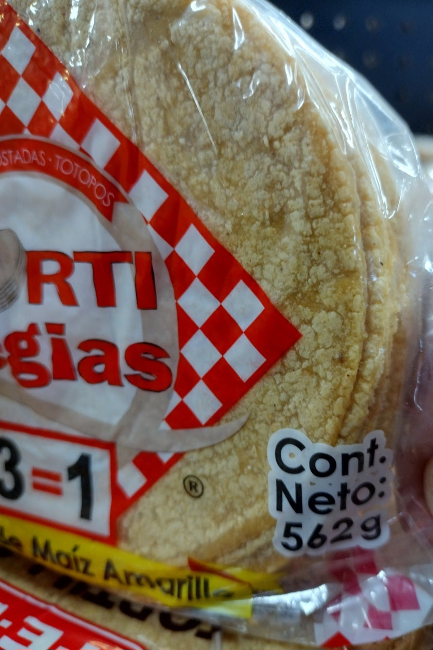 DELGADITAS TORTILLAS MAIZ AMARILLO ( YELLOW CORN ) - 3 PACKS OF 45 TORTILLAS EACH - FREE SHIPPING