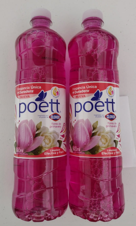 2X POETT FLORAL SCENT CLEANSER ( FLORES DE PRIMAVERA LIMPEZA ) 2 OF  900ml EACH