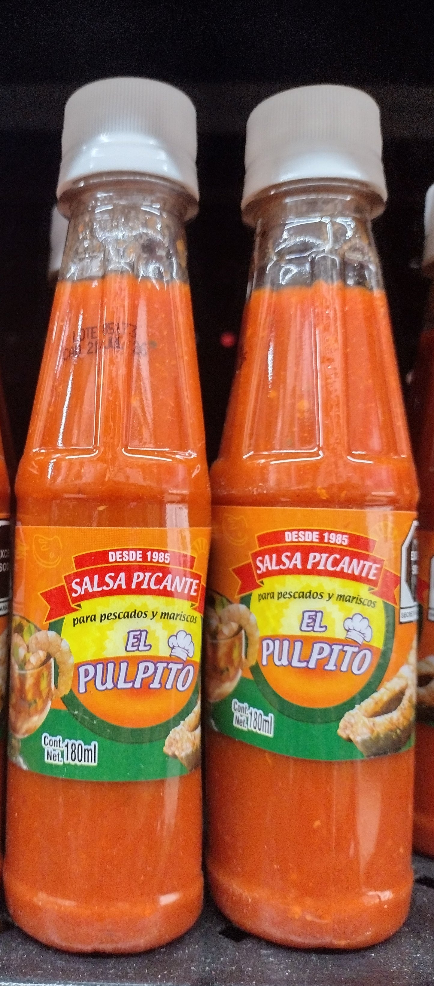 EL PULPITO PICANTE SALSA FOR SEAFOOD / MARISCOS - 2 BOTTLES 6.1 OUNCES (180ml) EACH - FREE SHIPPING