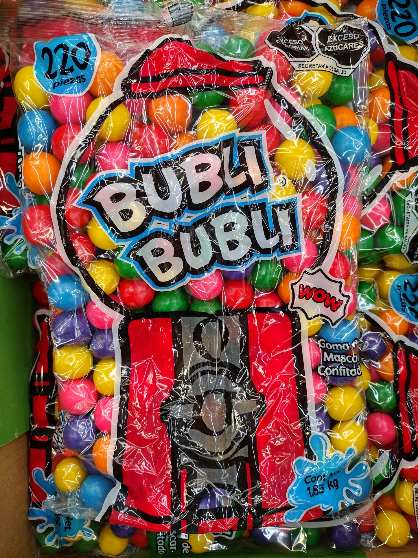 BUBLI BUBLI GOMA GUM - PAQUETE GRANDE DE 220 PIEZAS (1.83 KILOS ) / BIG 220 PIECE BAG (4 LBS) - ENVIO GRATIS FREE SHIPPING