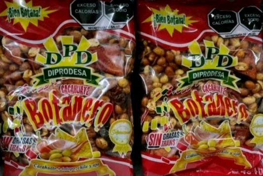 2X DPD CACAHUATE BOTANERO MEXICANO / HOT AND SPICY MEXICAN PEANUTS - 2 BIG BAGS OF 902g EACH - FREE SHIPPING