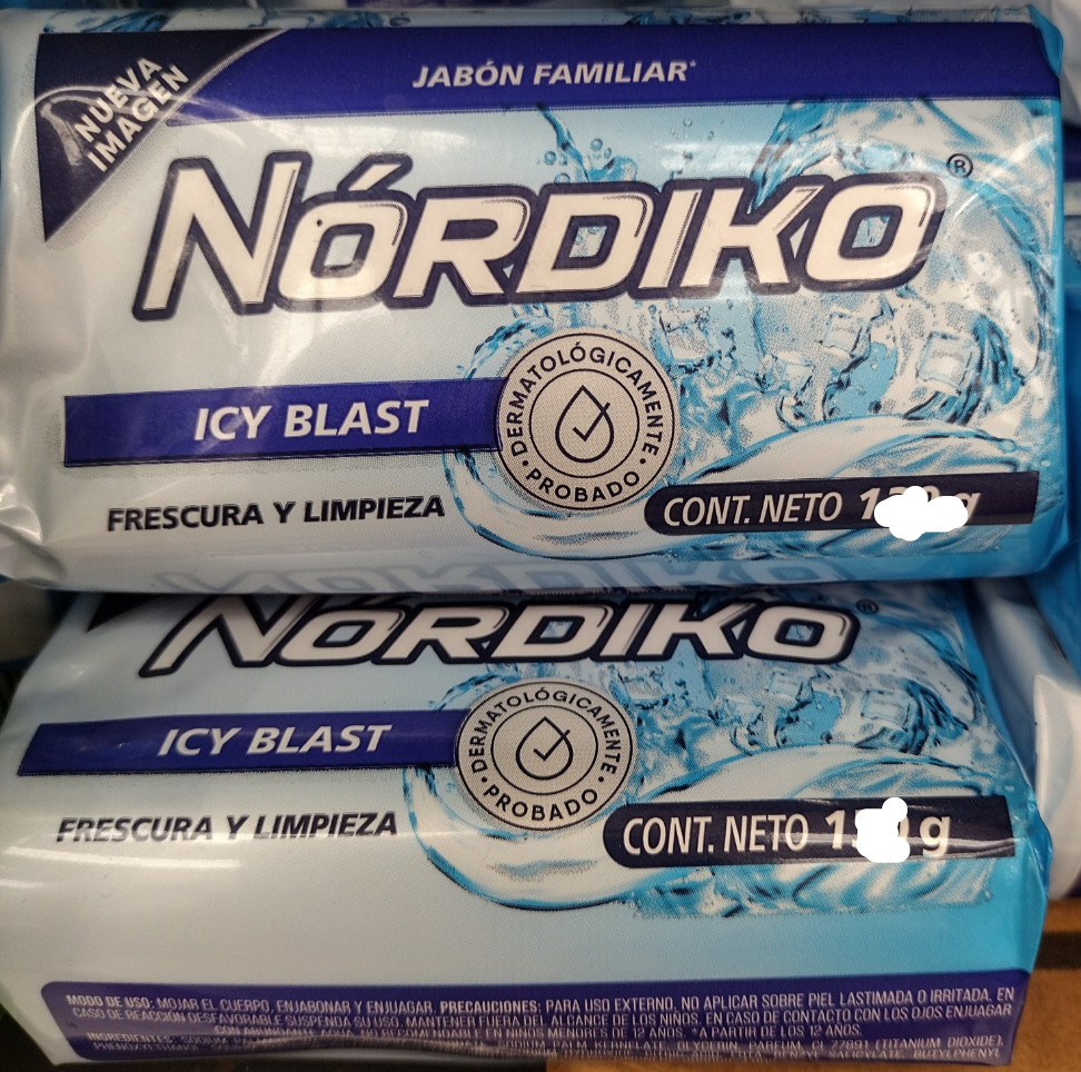 NORDIKO JABON ICY BLAST DE BARRA / NORDIKO FRESH SCENT SOAP - 3 BARRAS DE 100g CADA UNO - FREE SHIPPING