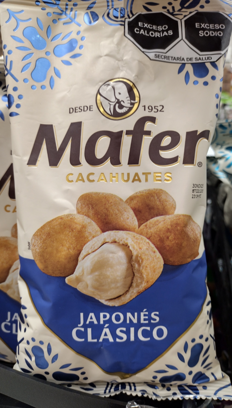 MAFER CACAHUATE JAPONES CLASICO / CLASSIC JAPANESE PEANUTS - 3 BAGS 65g EACH - FREE SHIPPING