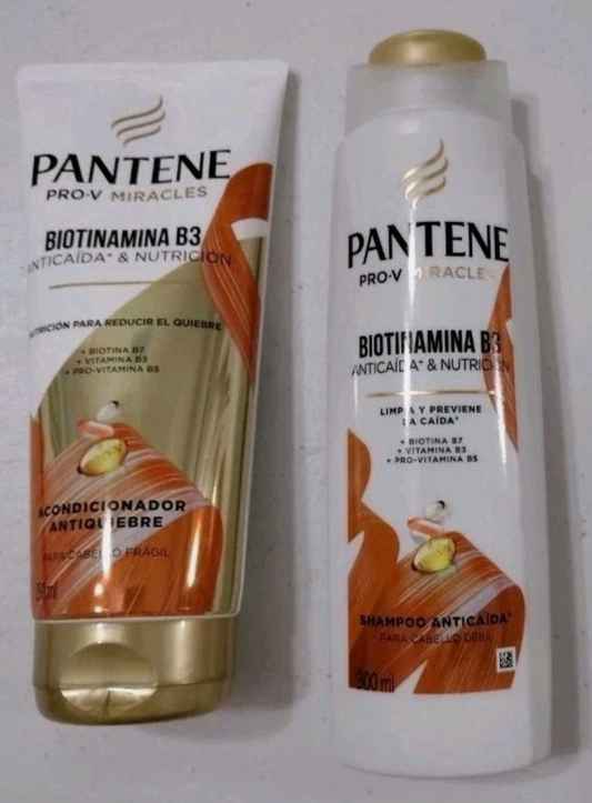 Pantene Biotinamina Shampoo y Acondicionador / Biotamine Shampoo and Conditioner - One Bottle of Each - Free Shipping