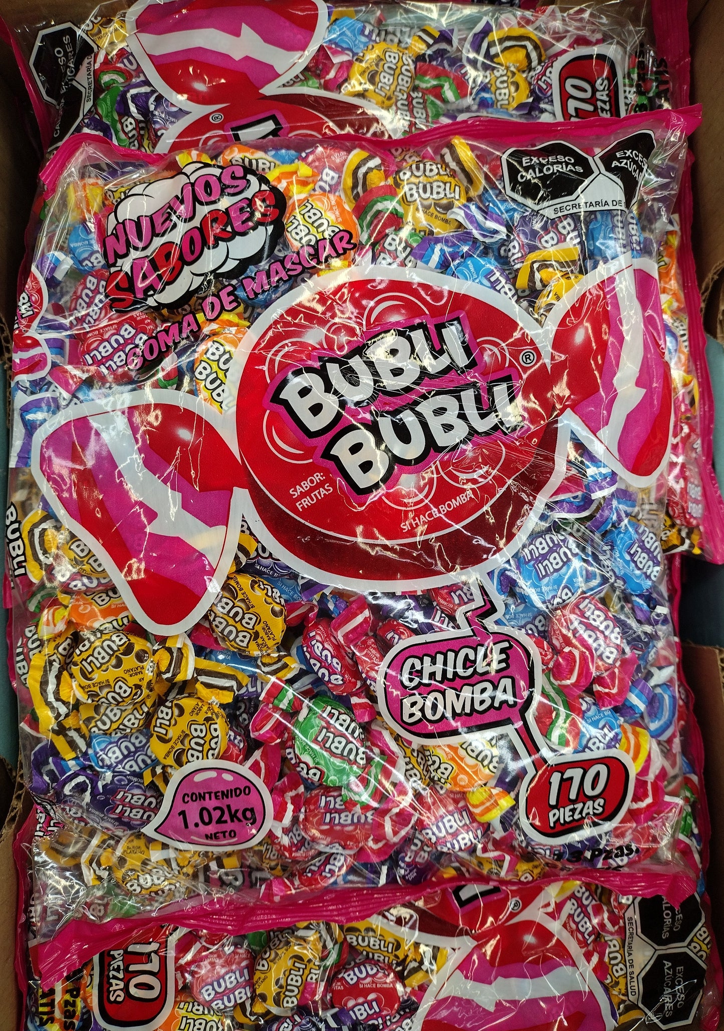 BUBLI BUBLI GOMA GUM - PAQUETE GRANDE DE 170 PIEZAS (1.02 KILOS ) / BIG 170 PIECE BAG (2.2 LB) - ENVIO GRATIS FREE SHIPPING