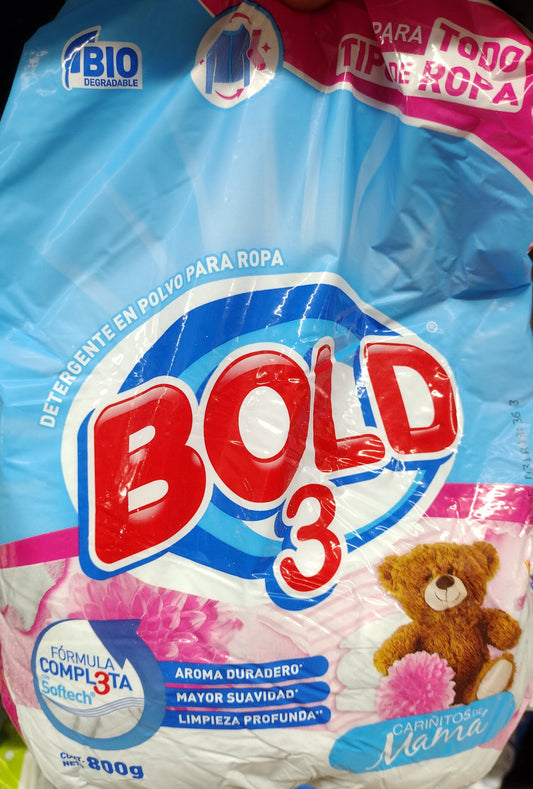 2X BOLD 3 DETERGENTE EN POLVO " CARINITOS DE MAMA " ( DETERGENT POWDER ) 2 BOLSAS DE 800g (28.2 OUNCES) EACH - FREE SHIPPING