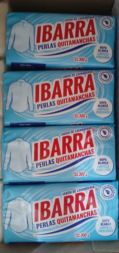 IBARRA JABON De BARRA PERLAS QUITAMANCHAS / LAUNDRY SOAP BARS STAIN REMOVER - 4 BARS OF 300g EACH - FREE SHIPPING