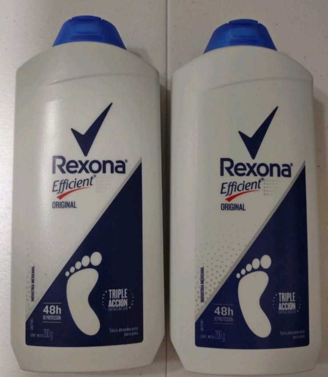 REXONA EFFICIENT TALCO / TALCUM POWDER - 2 CONTAINERS 200g EACH - FREE SHIPPING