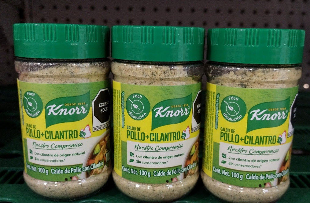 3X KNORR CILANTRO CON POLLO SAZONADOR ( CILANTRO AND CHICKEN SEASONING )3 JARS OF 100g EACH - FREE SHIPPING