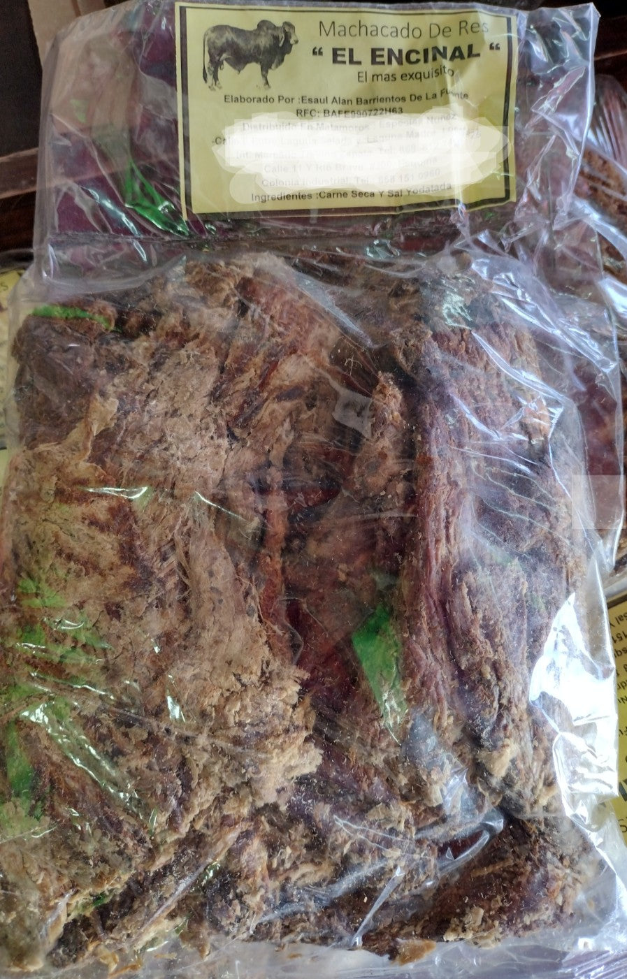 MACHACADO ROLEADO de RES / DRIED BEEF JERKY CHUNKS - BOLSA GRANDE DE 500g / BIG BAG OF 17.7 OUNCES - FREE SHIPPING