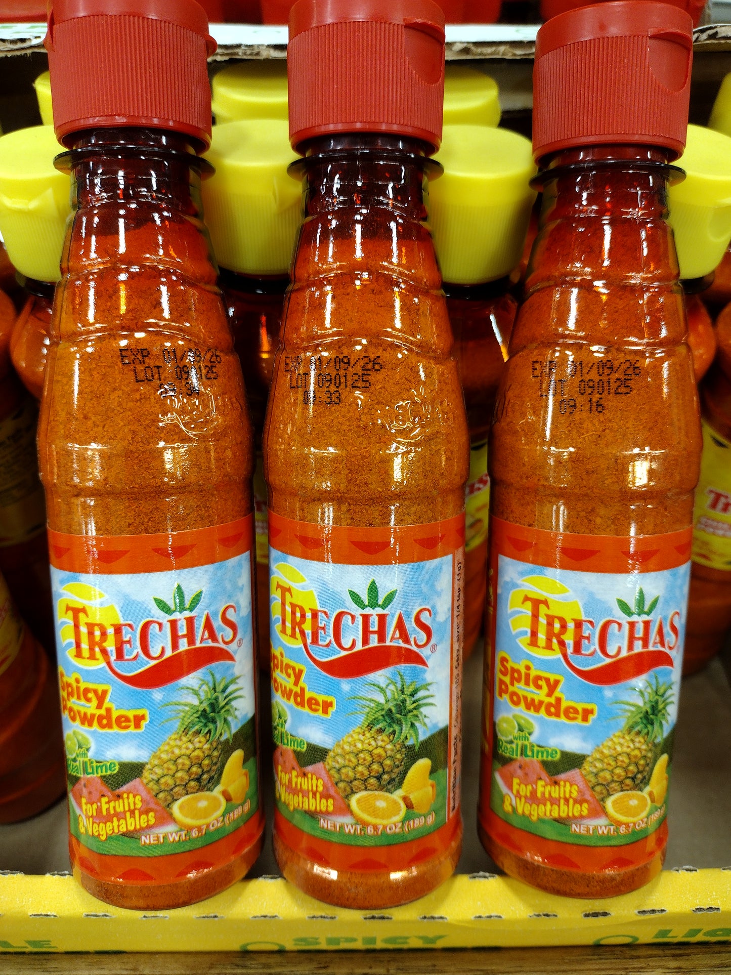 TRECHAS SPICY CHILI POWDER - 3 BOTTLES 6.7 OUNCES EACH - FREE SHIPPING