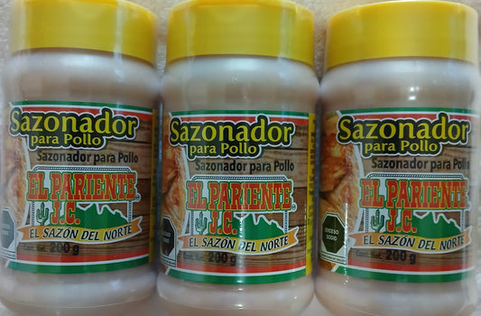 3X EL PARIENTE SAZONADOR MEXICANO PARA POLLO  PARA CARNE / MEXICAN SEASONING FOR CHICK - 3 FRASCOS DE 7oz CADA UNO