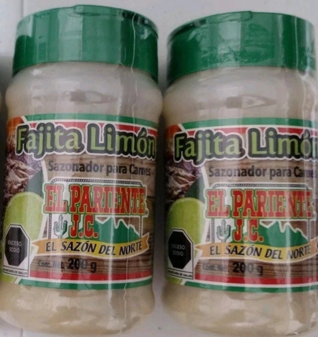 EL PARIENTE FAJITA LIMON SAZONADOR MEXICANO PARA CARNE / MEXICAN BEEF FAJITA LIME SEASONING - 2 FRASCOS DE 7oz CADA UNO - FREE SHIPPING