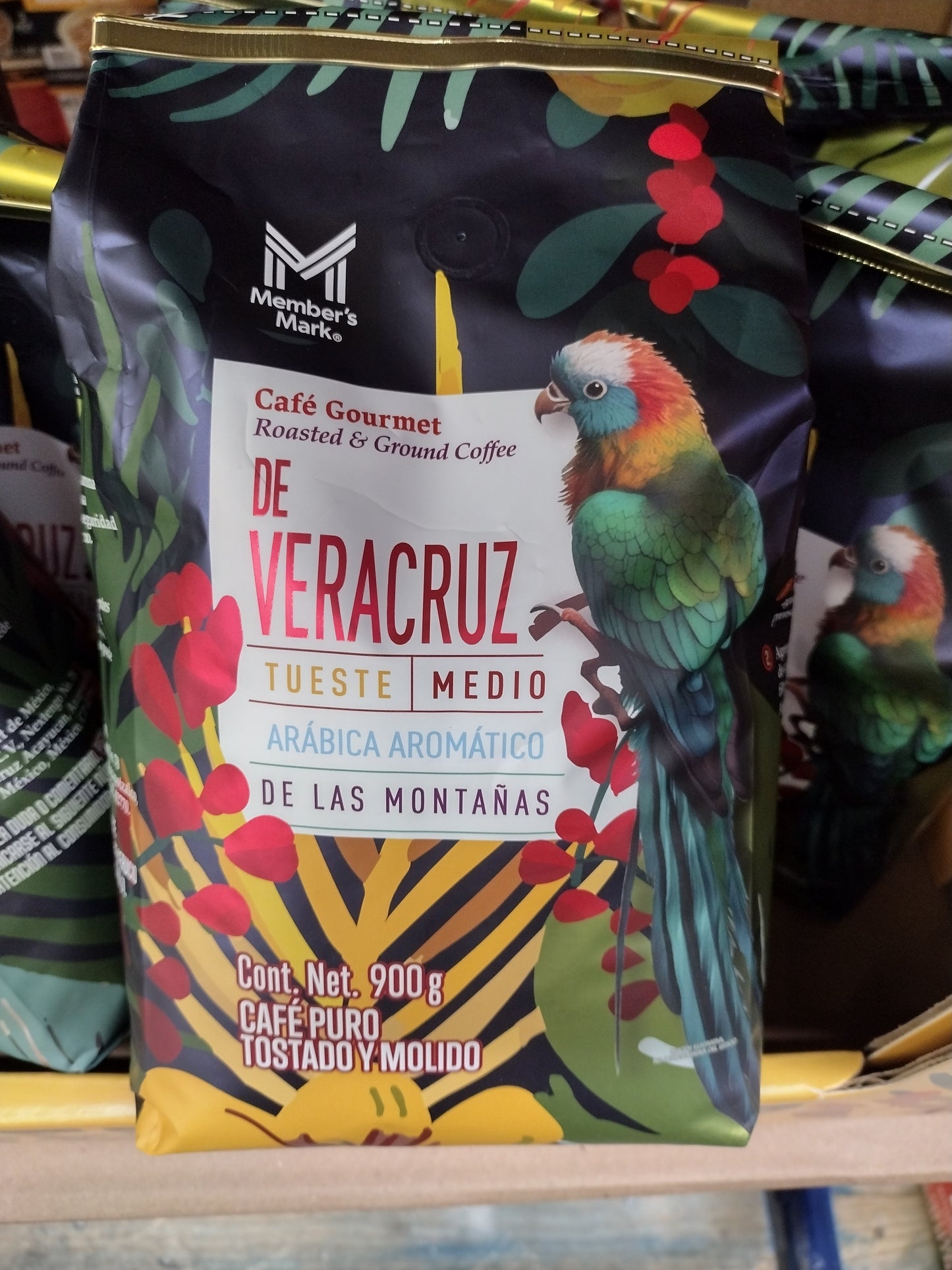 MEMBERS MARK GROUND ROASTED COFFEE FROM VERACRUZ, MEXICO / CAFE DE LAS MONTAÑAS DE VERACRUZ TUESTE MEDIO - BIG 1 KILO (35.3oz) BAG - FREE SHIPPING