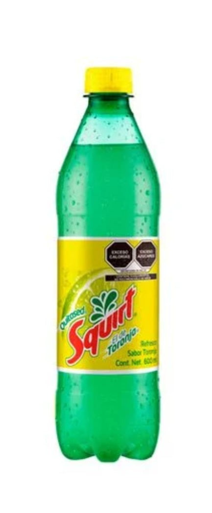 SQUIRT REFRESCO AUTENTICA MEXICANA / SQUIRT SOFT DRINK SODA- 12 BOTTLES OF 600ml EACH - FREE SHIPPING