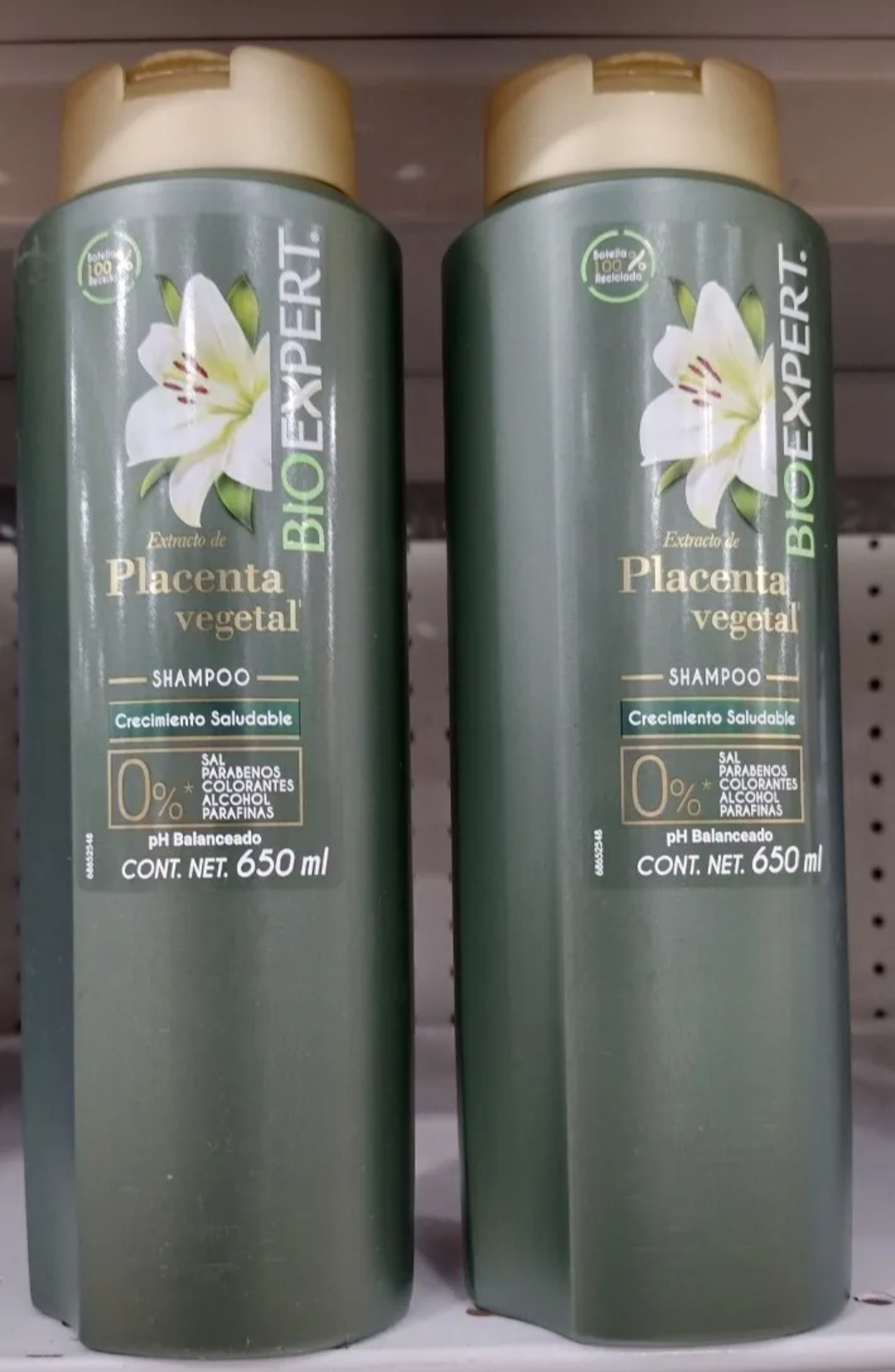 2x bioexpert placenta vegetal shampoo - 2 frascos de 650ml c/u - envio prioridad gratis