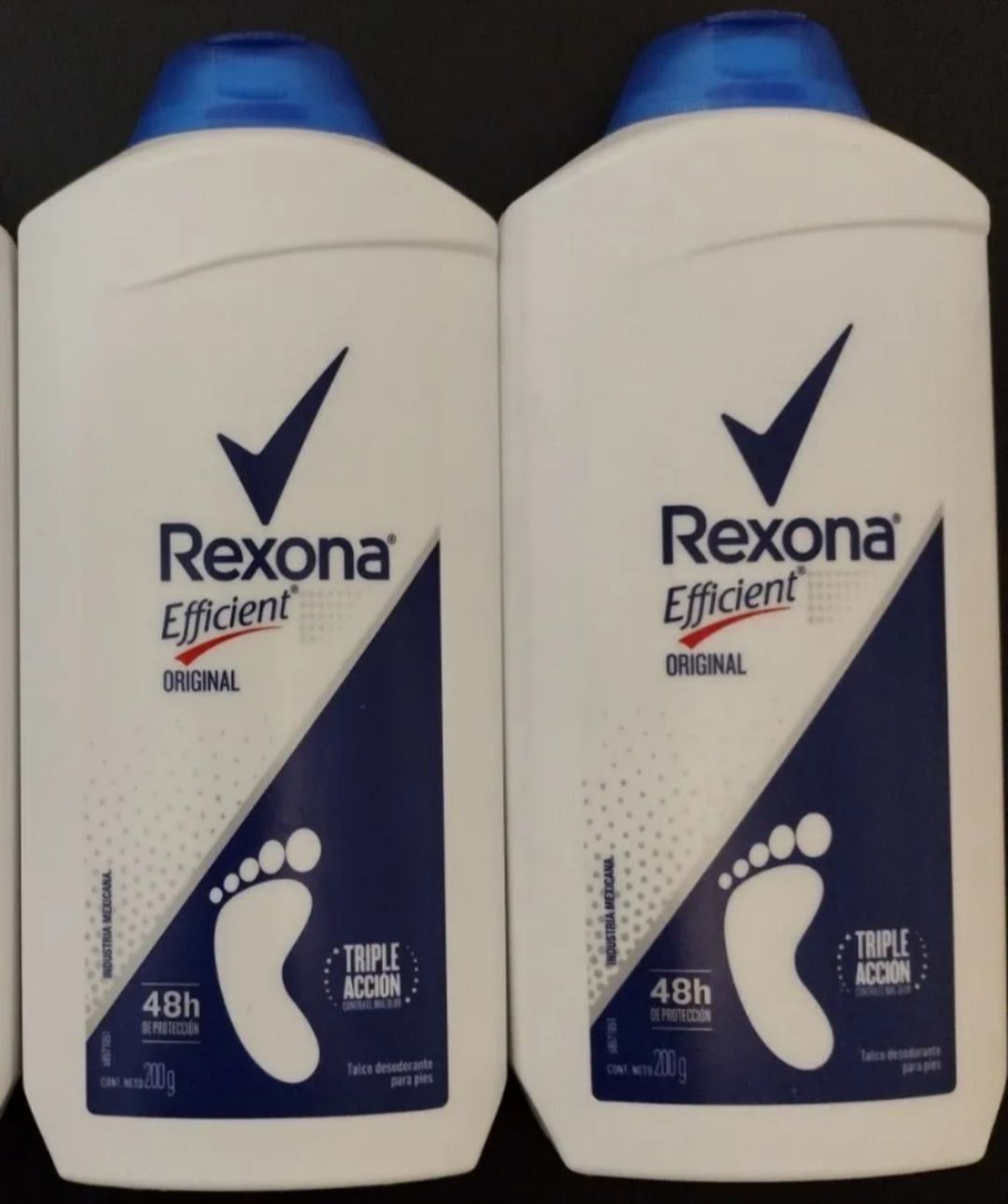 2x rexona efficient talco para pies / foot talcum powder 2 de 200g c/u free ship
