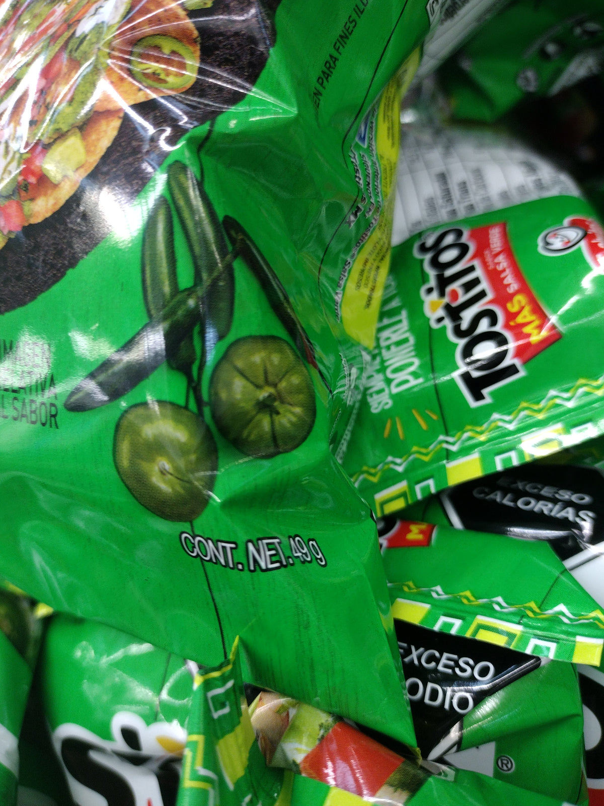 5X Tostitos Mas Salsa Verde Papas Chips / Mexican Chips Green Salsa Verde Flavor - 5 Bags of 49g Each - Free Shipping