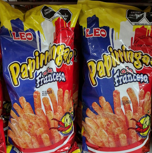 4X Leo Papirringas Hot Fries Chips / Papas Picosas - 4 Big Bags of 100g Each - Free Shipping