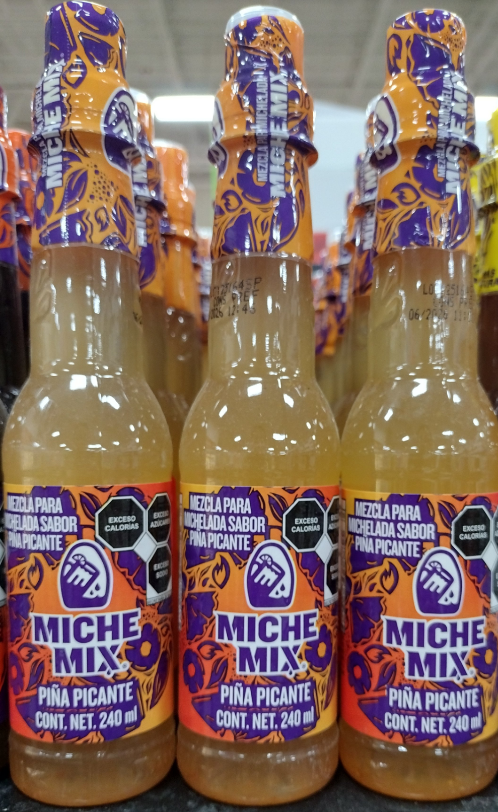 3X MICHE MIX SPICY PINEAPPLE  / PINA PICANTE - 3 BOTTLES OF 240ml EACH - FREE SHIPPING