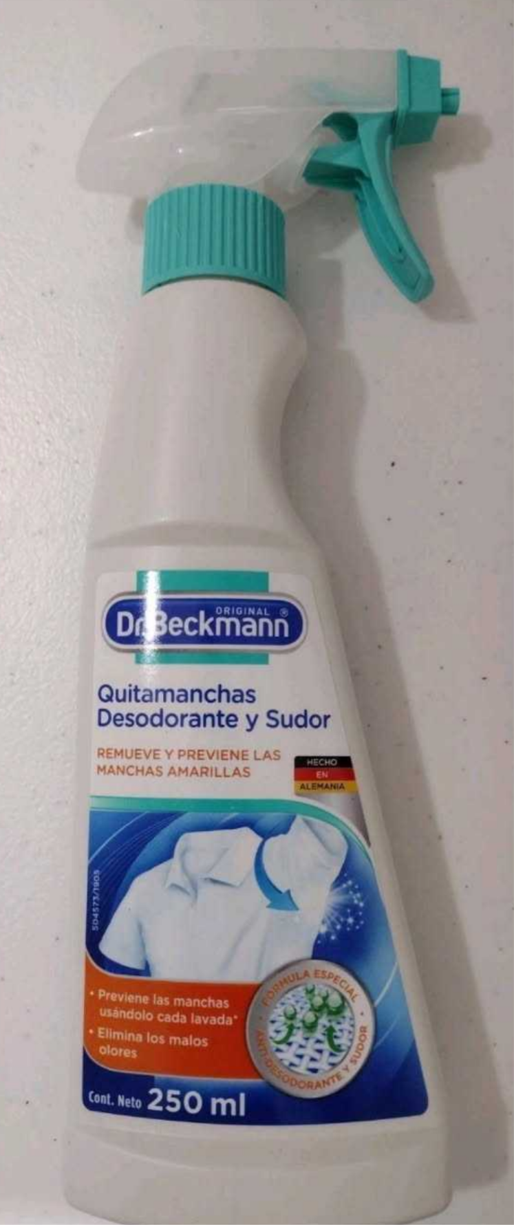 DR BECKMANN DEODORANT STAIN REMOVER / QUITAMANCHAS DESODORANTE Y SUDOR - 3 BOTTLES 250ml EACH - FREE  SHIPPING