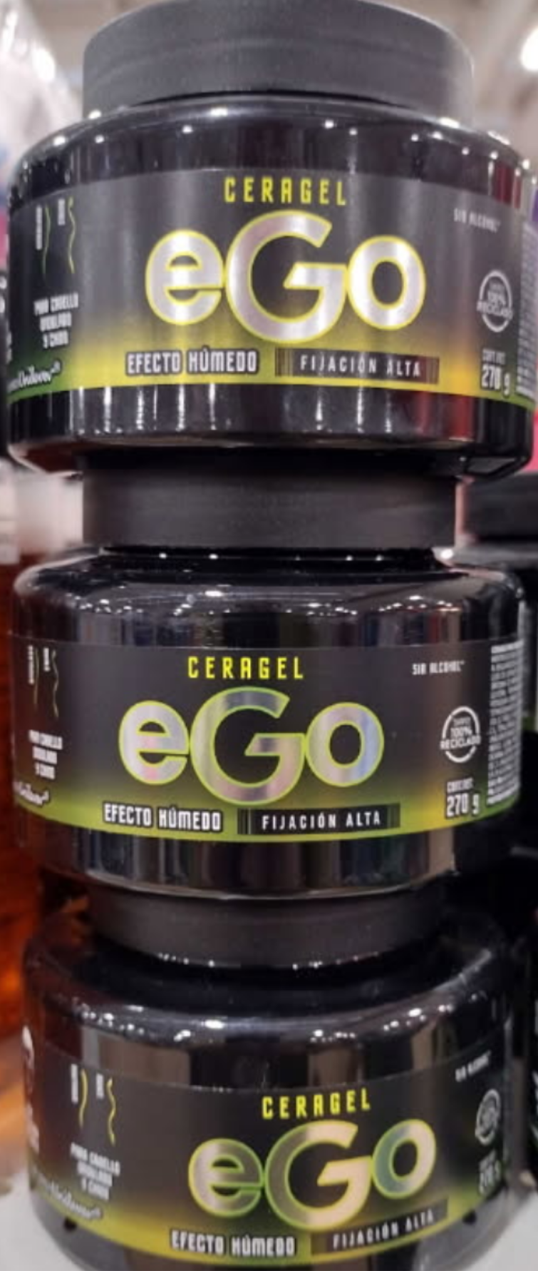 3X EGO HAIR GEL ( CERA GEL EFECTO HUMEDO ) - 3 JARS OF 270G EACH - FREE SHIPPING