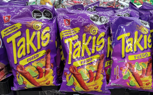 3X TAKIS FUEGO CHIPS DE MEXICO / MEXICAN CHIPS - 3 BOLSAS GRANDES DE 240g (8.5oz)c/u - FREE SHIPPING
