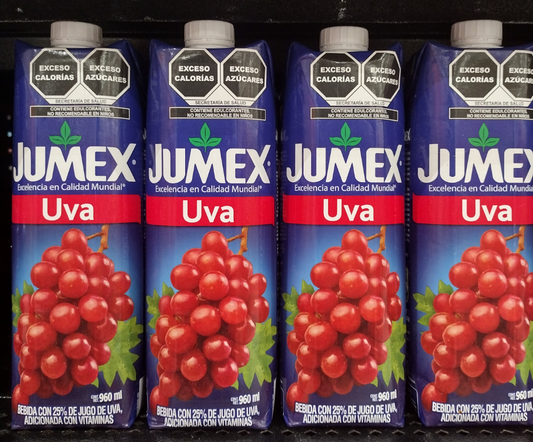 JUMEX JUGO GRAPE JUICE ( SABOR UVA ) - 4 CONTAINERS OF 32.5 OUNCES (960ml) EACH - FREE SHIPPING