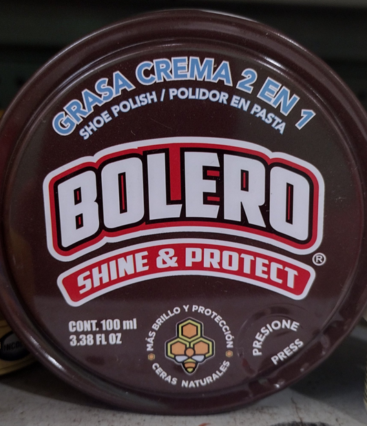BOLERO GRASA COLOR CAFE / BROWN SHOE SHINE - 2 DE 100ml (3.4oz) CADA UNO - ENVIO GRATIS