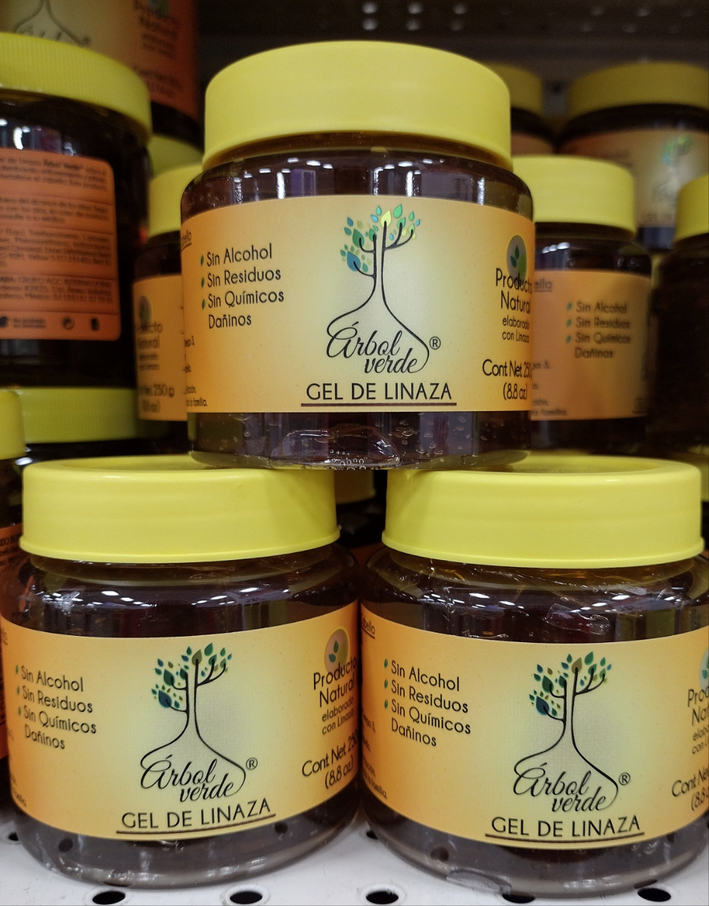 3X ARBOL VERDE HAIR GEL ( GEL CABELLO CON LINAZA ) - 3 JARS OF 250G EACH- FREE SHIP