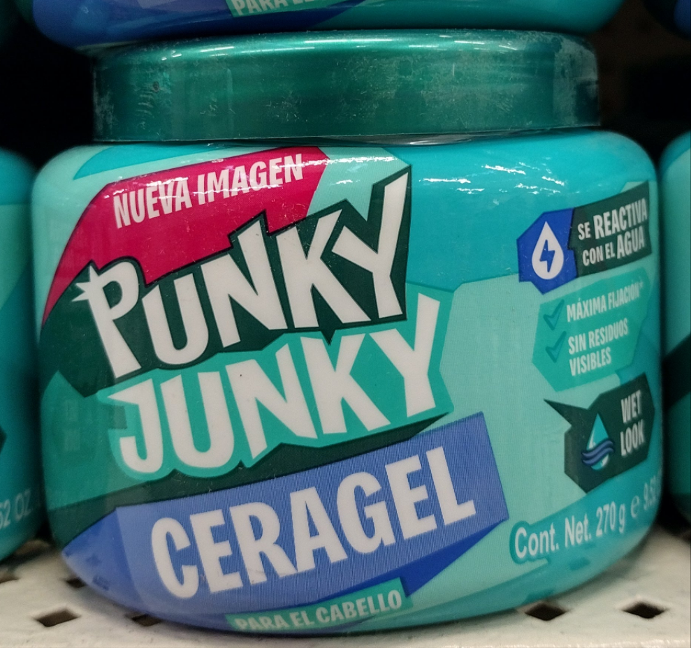 4X PUNKY JUNKY HAIR GEL CERA ( GEL PARA CABELLO ) - 4 JARS OF 270G EACH- FREE SHIP
