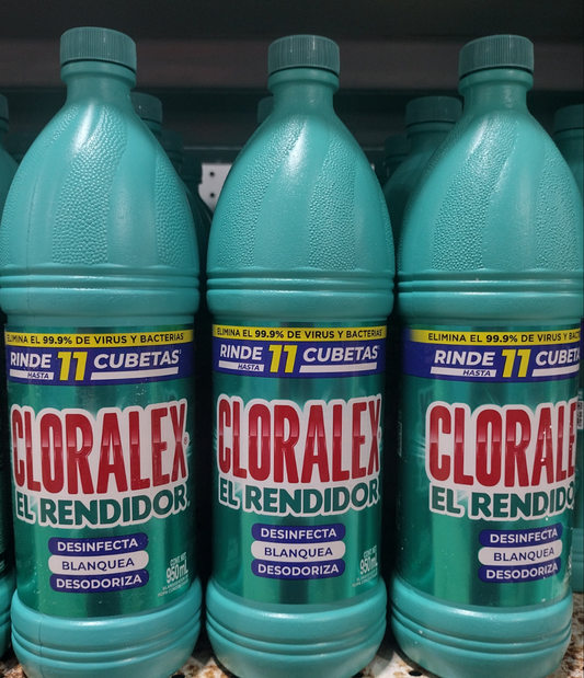 CLORALEX EL RENDIDOR BLEACH - 3 BOTTLES OF 950ml (32 ounces)EACH - FREE SHIPPING