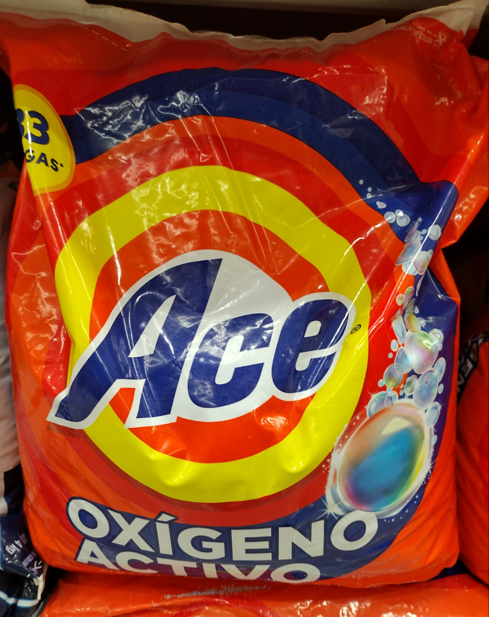 2X ACE DETERGENTE EN POLVO OXIGENO ACTIVO ( DETERGENT POWDER ) 2 BOLSAS GRANDES DE 3.56 KILOS (127 OUNCES) EACH - FREE SHIPPING