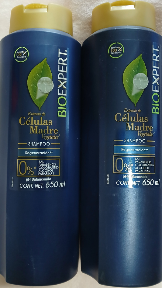 2X BIOEXPERT SHAMPOO CELULAS MADRE - 2 FRASCOS GRANDES DE 650ml c/u - ENVIO GRATIS
